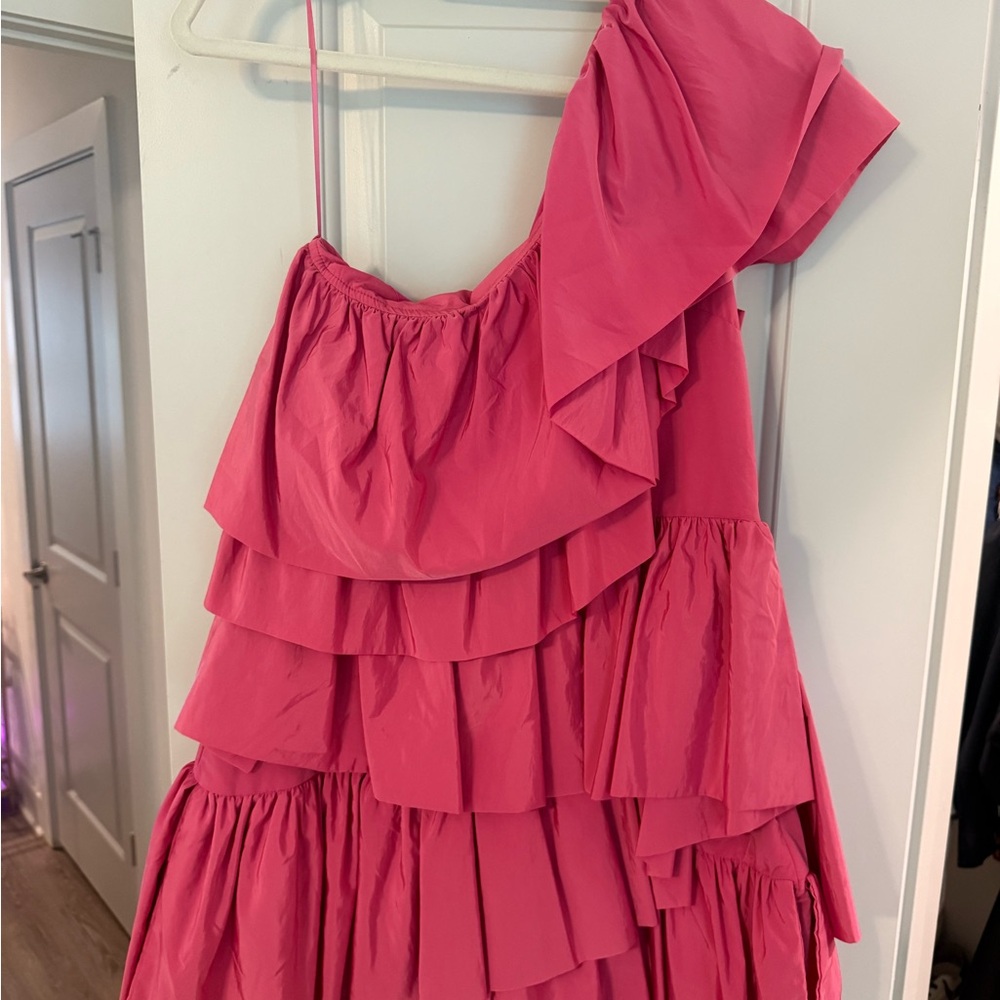 Endless Rose Pink Ruffled One-Shoulder Dress